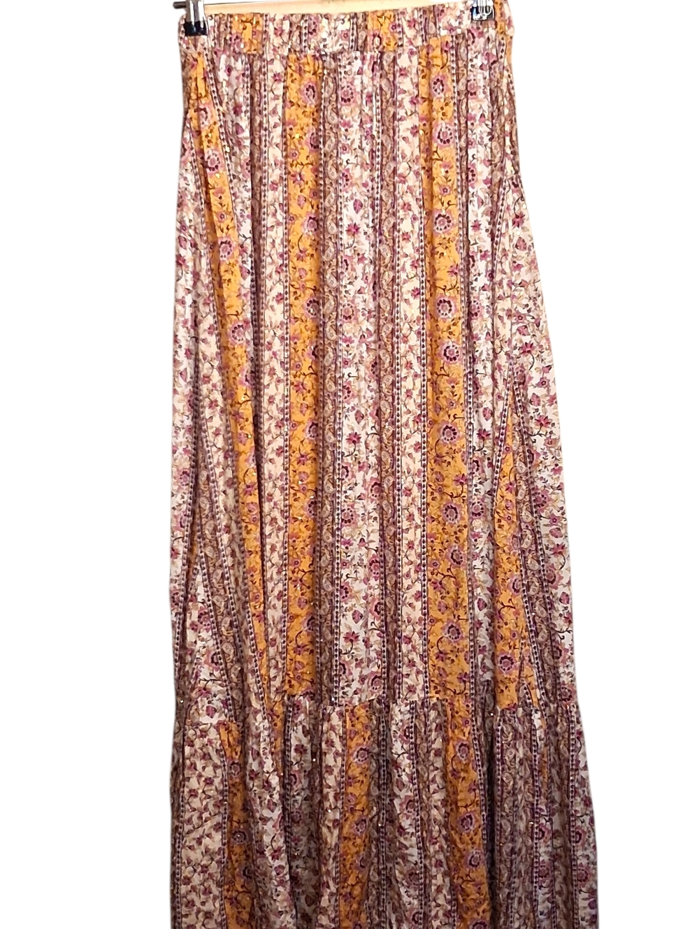 Sadie & Sage Rosey Tea Button Down Maxi Skirt Sm Boho Chic Festival - Picture 6 of 11